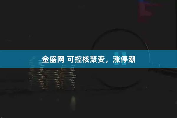 金盛网 可控核聚变，涨停潮