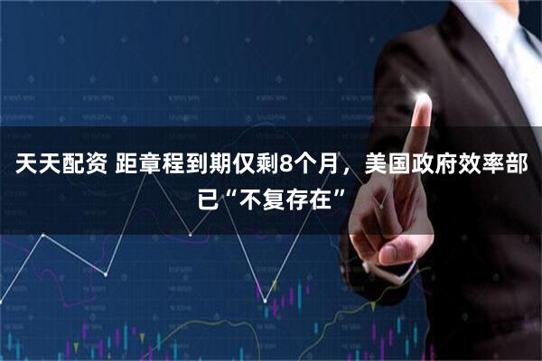 天天配资 距章程到期仅剩8个月，美国政府效率部已“不复存在”